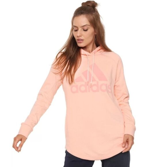 adidas  Blush Pink on Pink Sport ID Round Hem Hoodie size S - Picture 1 of 13